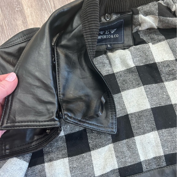 Emporio & Company Men’s Leather Jacket Xl - Picture 10 of 14